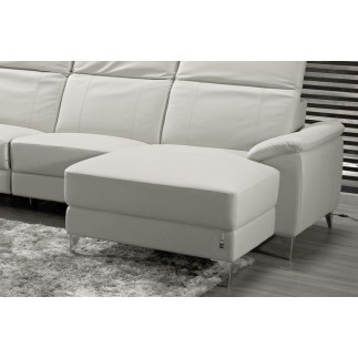 Canapé d'angle relax en cuir de buffle italien de luxe 5 places BRIO, blanc, angle droit