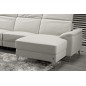 Canapé d'angle relax en cuir de buffle italien de luxe 5 places BRIO, blanc, angle droit