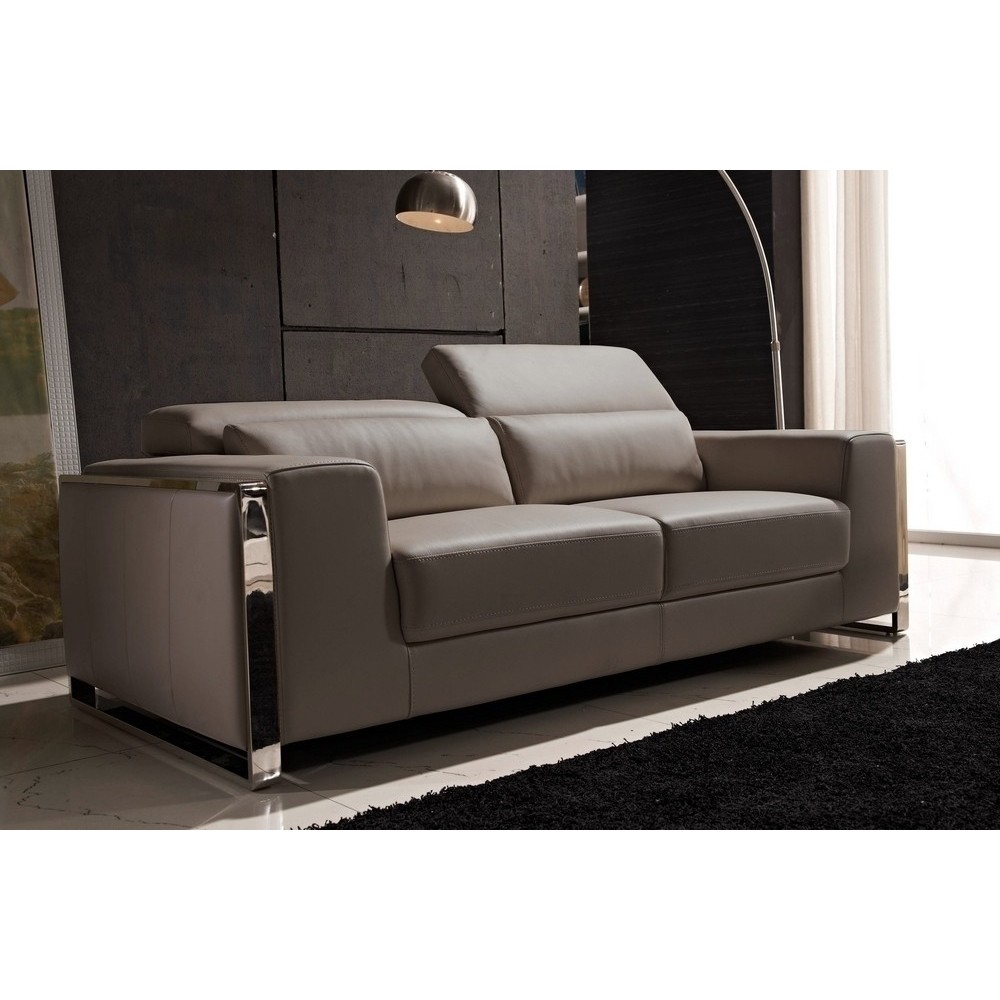 Canapé 3 places en cuir italien buffle LUXY, moka
