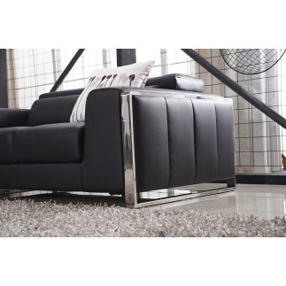 Canapé 3 places en cuir italien buffle LUXY, moka