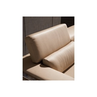 Canapé 3 places en cuir italien buffle LUXY, moka