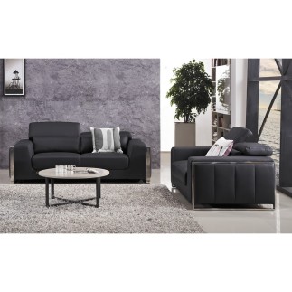 Canapé 3 places en cuir italien buffle LUXY, moka