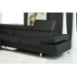 Canapé d'angle en cuir Luxe italien 5/6 places Grand GEORGE, noir, angle gauche