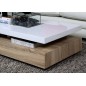 Table basse design, dessus en bois laqué blanc MARTENS