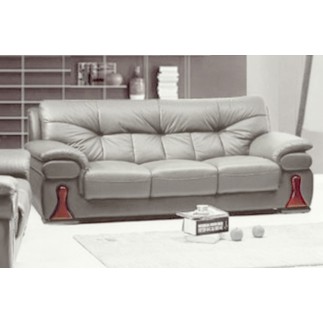 Canapé 3 pièces OXFORD en cuir luxe italien vachette, gris clair