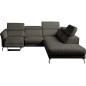 Canapé d'angle relax en 100% tout cuir épais de luxe italien avec relax électrique, 5/6 places DALI, anthracite, angle droit