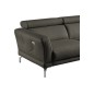 Canapé d'angle relax en 100% tout cuir épais de luxe italien avec relax électrique, 5/6 places DALI, anthracite, angle droit