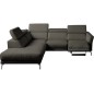 - Canapé d'angle relax en 100% tout cuir épais de luxe italien avec relax électrique, 5/6 places DALI, anthracite, angle gauche