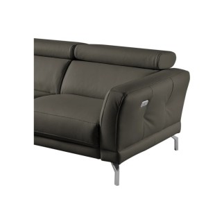 - Canapé d'angle relax en 100% tout cuir épais de luxe italien avec relax électrique, 5/6 places DALI, anthracite, angle gauche