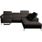 Canapé d'angle relax en 100% tout cuir épais de luxe italien avec relax électrique, 5/6 places DALI, chocolat, angle droit
