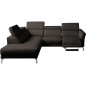 Canapé d'angle relax en 100% tout cuir épais de luxe italien avec relax électrique, 5/6 places DALI, chocolat, angle gauche