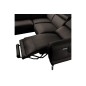 Canapé d'angle relax en 100% tout cuir épais de luxe italien avec relax électrique, 5/6 places DALI, chocolat, angle gauche