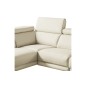 - Canapé d'angle relax en 100% tout cuir épais de luxe italien avec relax électrique, 5/6 places DALI, blanc cassé, angle gauche