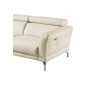 - Canapé d'angle relax en 100% tout cuir épais de luxe italien avec relax électrique, 5/6 places DALI, blanc cassé, angle gauche