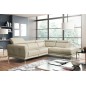 Canapé d'angle relax en 100% tout cuir épais de luxe italien avec relax électrique, 5/6 places DALI, blanc cassé, angle droit