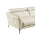 Canapé d'angle relax en 100% tout cuir épais de luxe italien avec relax électrique, 5/6 places DALI, blanc cassé, angle droit