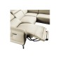 Canapé d'angle relax en 100% tout cuir épais de luxe italien avec relax électrique, 5/6 places DALI, blanc cassé, angle droit