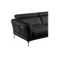 Canapé d'angle relax en 100% tout cuir épais de luxe italien avec relax électrique, 5/6 places DALI, noir, angle droit
