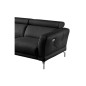 - Canapé d'angle relax en 100% tout cuir épais de luxe italien avec relax électrique, 5/6 places DALI, noir, angle gauche