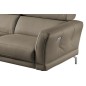 Canapé d'angle relax en 100% tout cuir épais de luxe italien avec relax électrique, 5/6 places DALI, taupe, angle gauche