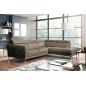 Canapé d'angle relax en 100% tout cuir épais de luxe italien avec relax électrique, 5/6 places DALI, taupe, angle droit
