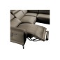 Canapé d'angle relax en 100% tout cuir épais de luxe italien avec relax électrique, 5/6 places DALI, taupe, angle droit