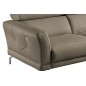 Canapé d'angle relax en 100% tout cuir épais de luxe italien avec relax électrique, 5/6 places DALI, taupe, angle droit