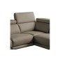 Canapé d'angle relax en 100% tout cuir épais de luxe italien avec relax électrique, 5/6 places DALI, taupe, angle droit
