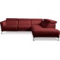 Canapé d'angle relax en 100% tout cuir épais de luxe italien avec relax électrique, 5/6 places DALI, rouge foncé, angle droit