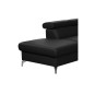 - Canapé d'angle convertible en cuir italien de luxe 5/6 places FINLANDE avec coffre, noir, angle gauche