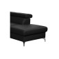 Canapé d'angle convertible en cuir italien de luxe 5/6 places FINLANDE avec coffre, noir, angle droit
