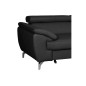 Canapé d'angle convertible en cuir italien de luxe 5/6 places FINLANDE avec coffre, noir, angle droit