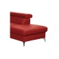 Canapé d'angle convertible en cuir italien de luxe 5/6 places FINLANDE avec coffre, rouge foncé, angle droit