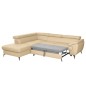 - Canapé d'angle convertible en cuir italien de luxe 5/6 places FINLANDE avec coffre, beige, angle gauche