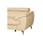 - Canapé d'angle convertible en cuir italien de luxe 5/6 places FINLANDE avec coffre, beige, angle gauche