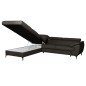 - Canapé d'angle convertible en cuir italien de luxe 5/6 places FINLANDE avec coffre, chocolat, angle gauche