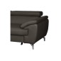 - Canapé d'angle convertible en cuir italien de luxe 5/6 places FINLANDE avec coffre, chocolat, angle gauche