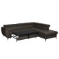 Canapé d'angle convertible en cuir italien de luxe 5/6 places FINLANDE avec coffre, chocolat, angle droit