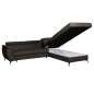 Canapé d'angle convertible en cuir italien de luxe 5/6 places FINLANDE avec coffre, chocolat, angle droit