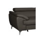 Canapé d'angle convertible en cuir italien de luxe 5/6 places FINLANDE avec coffre, chocolat, angle droit