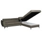 Canapé d'angle convertible en cuir italien de luxe 5/6 places FINLANDE avec coffre, taupe, angle droit