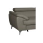 Canapé d'angle convertible en cuir italien de luxe 5/6 places FINLANDE avec coffre, taupe, angle droit