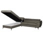 Canapé d'angle convertible en cuir italien de luxe 5/6 places FINLANDE avec coffre, taupe, angle gauche
