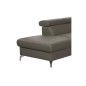 Canapé d'angle convertible en cuir italien de luxe 5/6 places FINLANDE avec coffre, taupe, angle gauche