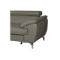 Canapé d'angle convertible en cuir italien de luxe 5/6 places FINLANDE avec coffre, taupe, angle gauche