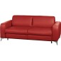 Canapé 3 places convertible en cuir italien de luxe ALVINE, rouge, Rouge foncé