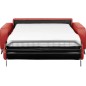 Canapé 3 places convertible en cuir italien de luxe ALVINE, rouge, Rouge foncé