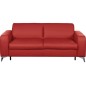 Canapé 3 places convertible en cuir italien de luxe ALVINE, rouge, Rouge foncé