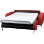 Canapé 3 places convertible en cuir italien de luxe ALVINE, rouge, Rouge foncé