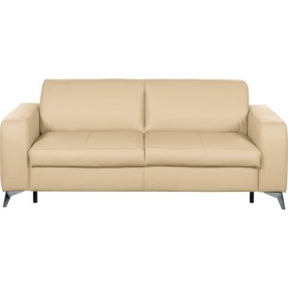 Canapé 3 places convertible en cuir italien de luxe ALVINE, beige